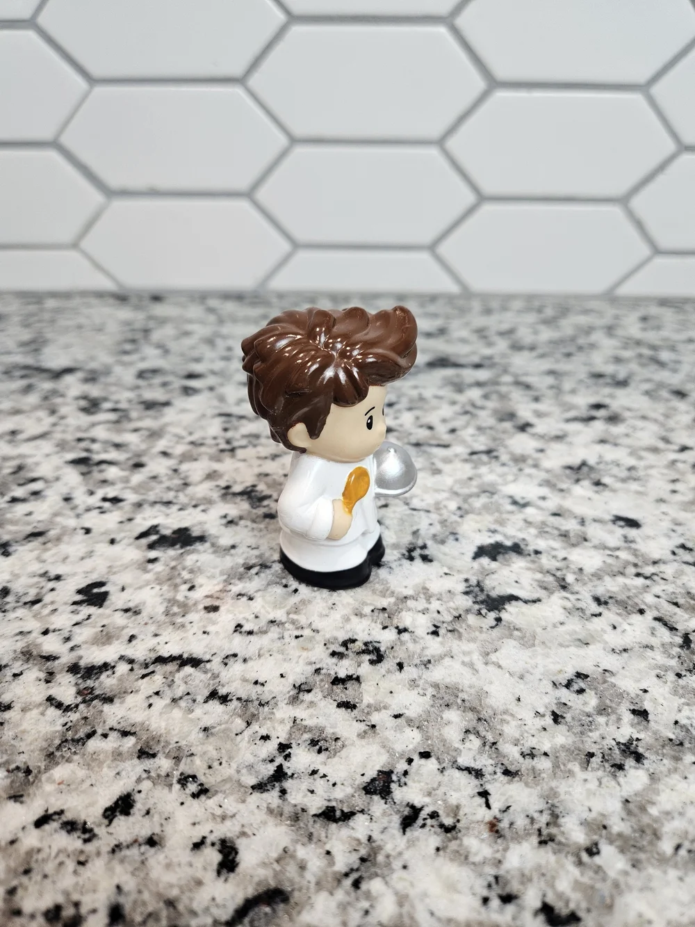 Fisher-Price Little People Chef Figure in White Outfit with Brown Hair